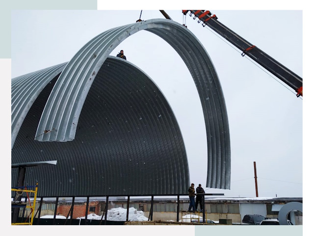 Полукруглые ангары в Донском