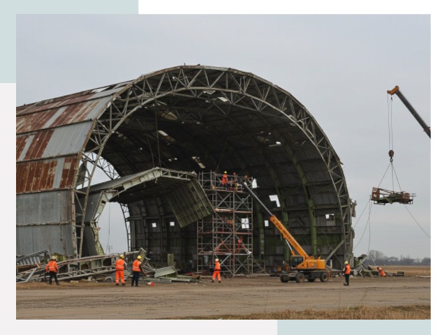 Демонтаж ангаров в Донском